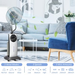 HOMCOM 16 Tumfläkt med stativ - Svart
