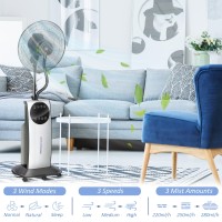 HOMCOM 16 Zoll-Standventilator mit Wassernebelfunktion - Schwarz
