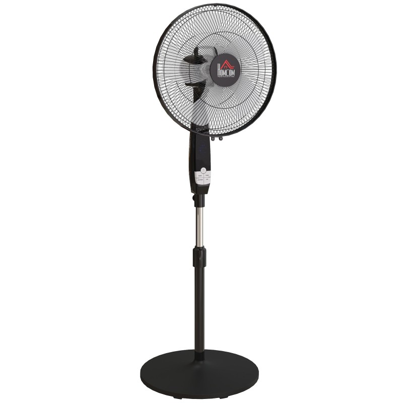 HOMCOM 40 Ventilatore a pedana cm, ventilatore oscillante con telecomando, nero