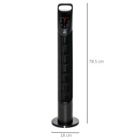 HOMCOM 31 Inch Bladeless Tower Fan - Zwart