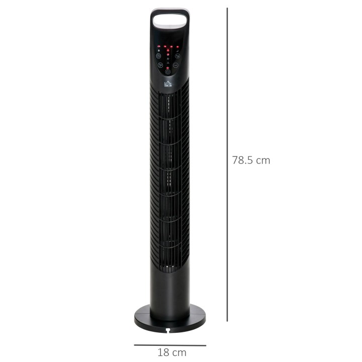 HOMCOM 31 Inch Bladeless Tower Fan - Black