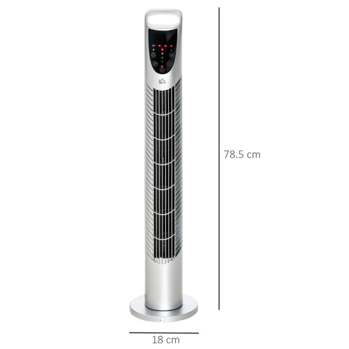 HOMCOM 31 Inch Bladeless Tower Fan - Black