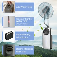 HOMCOM 16 Ventilatore a colonna con nebulizzatore da 16 pollici - Nero
