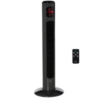 HOMCOM 38'' Fristående tornfläkt, 3 Hastighet 3 Läge, 12h Timer, 70 Gradoscillation, LED-panel, 5M Fjärrkontroll, mörkgrå