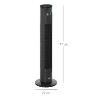 HOMCOM 30'' Frittstående tårnvifte, 3 Hastighet 3 Modus, 10t tidtaker, 70 graders oscillasjon, LED-lys, 5M Fjernkontroll, mørk g