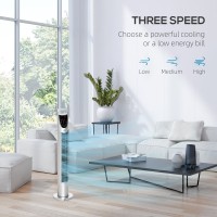 HOMCOM 31 Inch Bladeless Tower Fan - Zwart