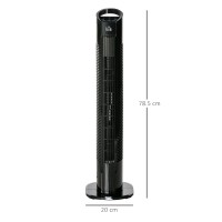 HOMCOM 31" Ventilatore a torre autoportante, 3 Velocità 3 Modalità, 7.5H Timer, Oscillazione, Pannello LED, Telecomando, 31 Vent