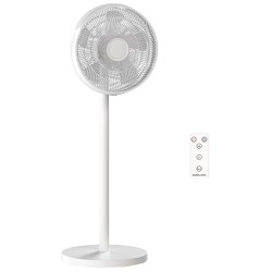 HOMCOM 40 cm Ventilateur sur pied, Ventilateur de sol rafraîchissant avec 80° Oscillation, Inclinaison et Hauteur réglables, 4 V