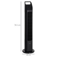 HOMCOM 31 inch Oscillating Tower Fan with Remote Control, 4H Timer, 3 Speed 3 Modes, Quiet Electric Floor Standing Fan for Home 