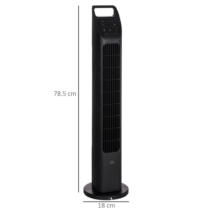 HOMCOM 31 inch Oscillating Tower Fan with Remote Control, 4H Timer, 3 Speed 3 Modes, Quiet Electric Floor Standing Fan for Home 