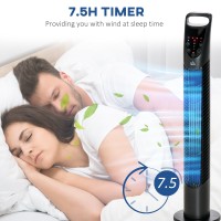 HOMCOM 31 Inch Bladeless Tower Fan - Zwart