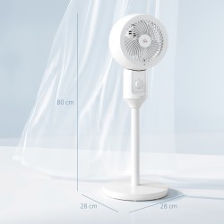 HOMCOM 32" Pedestal ventilator, 70° Oscillerende 90° Lodret vip luftcirkulator med 3 hastigheder, gulvventilator til hjem, konto
