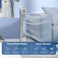 HOMCOM 31 Zoll Oszillierender Turmventilator mit Fernbedienung, 4H Timer, 3 Geschwindigkeit 3 Modi, Leiser elektrischer Standven