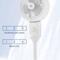 HOMCOM 32" Pedestal ventilator, 70° Oscillerende 90° Lodret vip luftcirkulator med 3 hastigheder, gulvventilator til hjem, konto