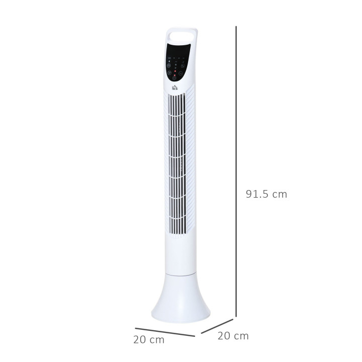 HOMCOM 36" Freestanding Tower Fan, Pedestal Fan with 3 Speed 3 Mode, 7.5h Timer, 70 Degree Oscillation, LCD Panel, 5M Remote Con