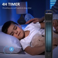 HOMCOM 31 Ventilatore a torre oscillante da pollici con telecomando, 4H Timer, 3 Velocità 3 Modalità, ventilatore da pavimento e