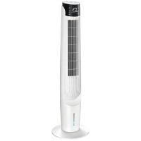 HOMCOM luftkjøler med LED-skjerm og fjernkontroll, oscillerende iskjølingsvifte med 3 Hastigheter, 4 Moduser, 12 timers timer, h