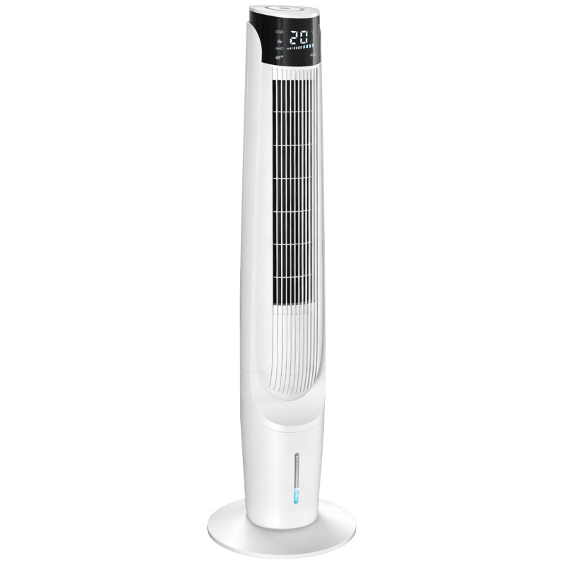 Refroidisseur d'air HOMCOM avec écran LED et télécommande, ventilateur oscillant à refroidissement par glace avec 3 vitesses, 4 