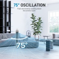 HOMCOM 31 Zoll Oszillierender Turmventilator mit Fernbedienung, 4H Timer, 3 Geschwindigkeit 3 Modi, Leiser elektrischer Standven
