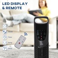 HOMCOM 36'' Fritstående tårnventilator, 3 Hastighed 3 Tilstand, 7.5h timer, 70 Graders oscillation, LED-panel, 5M Fjernbetjening