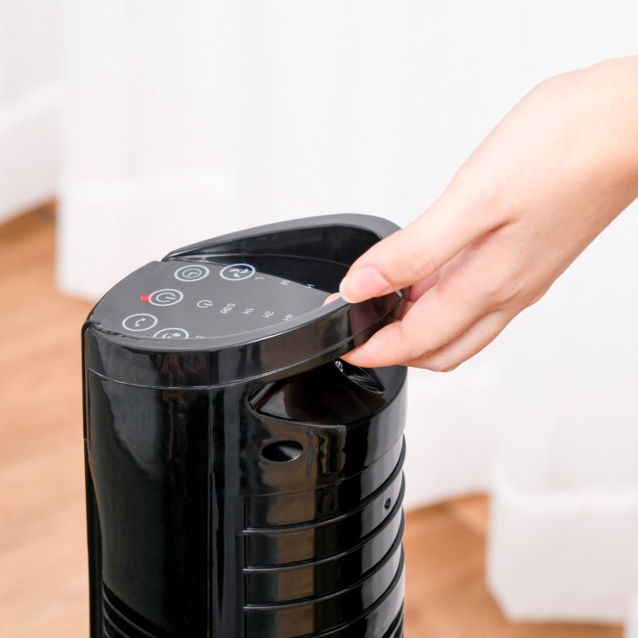 HOMCOM 31" Freestanding Tower Fan, 3 Speed 3 Mode, 7.5H Timer, Oscillating, LED Panel, Remote Control, 31 Inch Standing Fan, Bla