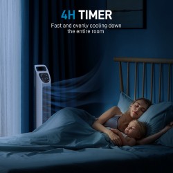 HOMCOM 31 Zoll Oszillierender Turmventilator mit Fernbedienung, 4H Timer, 3 Geschwindigkeit 3 Modi, Leiser elektrischer Standven