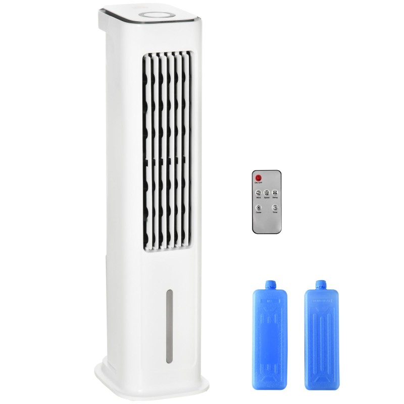 Raffreddatore d'aria evaporativo HOMCOM, 5L Ventilatore oscillante con raffreddamento a ghiaccio e serbatoio d'acqua con 3 Modal