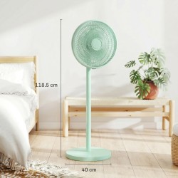 HOMCOM 40 cm Standventilator, Kühlender Bodenventilator mit 80° Oszillation, verstellbarer Neigung und Höhe, 4 Geschwindigkeit, 
