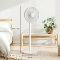 HOMCOM 40 cm Ventilateur sur pied, Ventilateur de sol rafraîchissant avec 80° Oscillation, Inclinaison et Hauteur réglables, 4 V