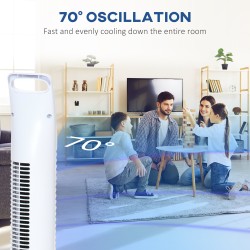 HOMCOM 36" Freistehender Turmventilator, Standventilator mit 3 Geschwindigkeit 3 Modus, 7.5h Timer, 70 Grad Oszillation, LCD-Pan