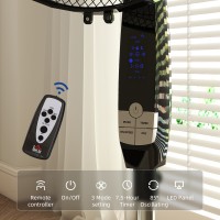 HOMCOM 40 Ventilatore a pedana cm, ventilatore oscillante con telecomando, nero