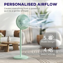 HOMCOM 40 Ventilatore a pavimento da cm, ventilatore a pavimento raffrescante con 80° oscillazione, inclinazione e altezza regol