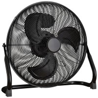 HOMCOM Metal Floor Fan with Tilting, High Velocity, 3 Speed, Portable Gym Fan for Home Office, Black