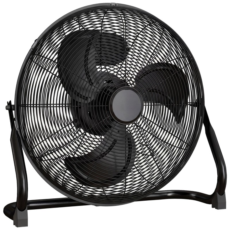 HOMCOM Metall-Bodenventilator mit Neigung, hohe Geschwindigkeit, 3 Geschwindigkeit, tragbarer Fitnessstudio-Ventilator für Zuhau