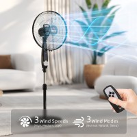 HOMCOM 40 Ventilador de pie de pedestal de cm, ventilador de enfriamiento oscilante con control remoto, negro
