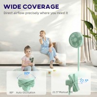 HOMCOM 40 cm Staande Ventilator, Koelende Vloerventilator met 80° Oscillatie, Verstelbare Kanteling en Hoogte, 4 Snelheid, Afsta