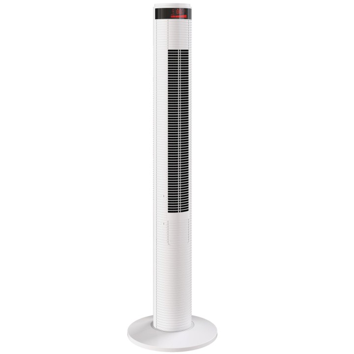 HOMCOM Oscillating Tower Fan Remote Control 3 Speed Modes Cooling Machine White