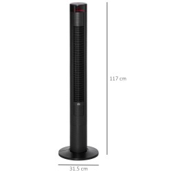 HOMCOM 46 Ventilatore a torre oscillante da 16 pollici - Nero