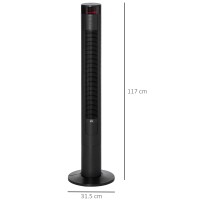 HOMCOM 46 Ventilateur tour oscillant de pouces - Noir