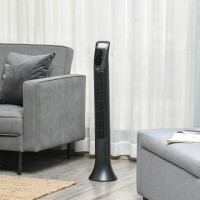 HOMCOM 36'' Freistehender Turmventilator, 3 Geschwindigkeit 3 Modus, 7.5h Timer, 70 Grad Oszillation, LED-Panel, 5M Fernbedienun