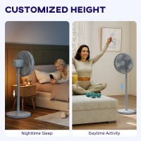 HOMCOM 40 cm Standventilator, Kühlender Bodenventilator mit 80° Oszillation, verstellbarer Neigung und Höhe, 4 Geschwindigkeit, 