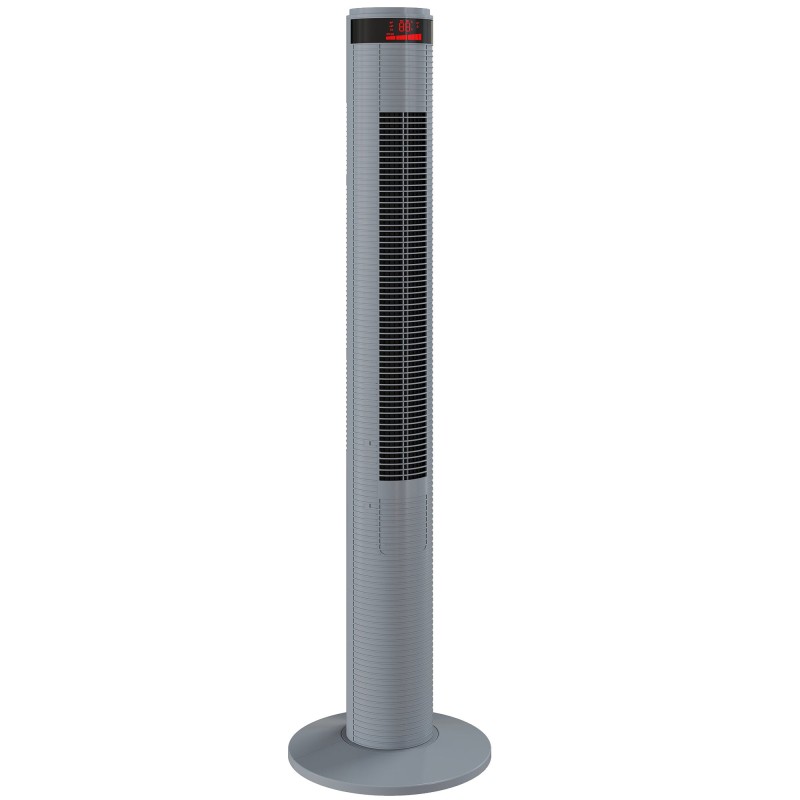 HOMCOM Oscillerende Torenventilator Afstandsbediening 3 Snelheidsstanden Koelmachine, Grijs