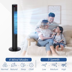 HOMCOM 46 Ventilatore a torre oscillante da 16 pollici - Nero