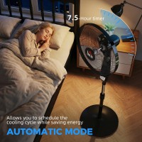 HOMCOM 40 cm gulvventilator med stativ, oscillerende køleventilator med fjernbetjening, sort