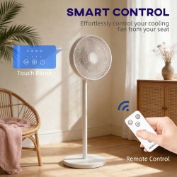 HOMCOM 40 cm Staande Ventilator, Koelende Vloerventilator met 80° Oscillatie, Verstelbare Kanteling en Hoogte, 4 Snelheid, Afsta