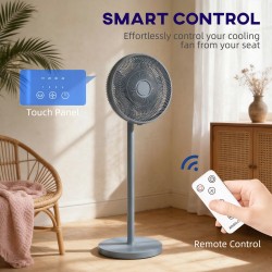 HOMCOM 40 cm Standventilator, Kühlender Bodenventilator mit 80° Oszillation, verstellbarer Neigung und Höhe, 4 Geschwindigkeit, 