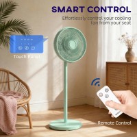 HOMCOM 40 cm Standventilator, Kühlender Bodenventilator mit 80° Oszillation, verstellbarer Neigung und Höhe, 4 Geschwindigkeit, 