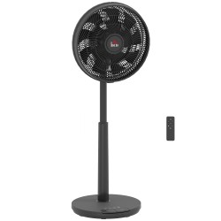 HOMCOM Gulvventilator med Oscillation, Vipning, Justerbar Højde, Sort