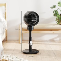 Ventilateur circulateur d'air sur pied HOMCOM avec 3 Vitesse 3 Mode et télécommande, 9 Pouces, noir