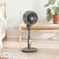 HOMCOM Luchtcirculator Ventilator Voetventilator met 3 Snelheid 3 Stand en Afstandsbediening, 9 Inch, Grijs